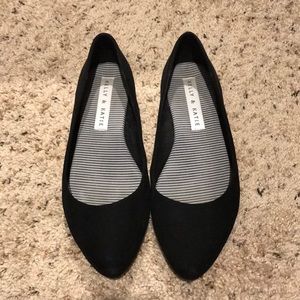 Black suede flats